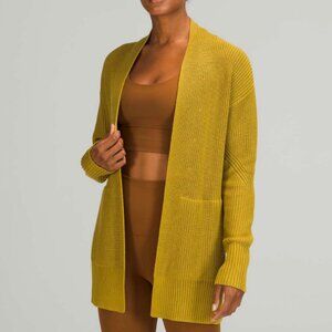 Lululemon Cashmere Knit Cardigan Sweater Cashlu Relaxed Fit Open Oversized Long
